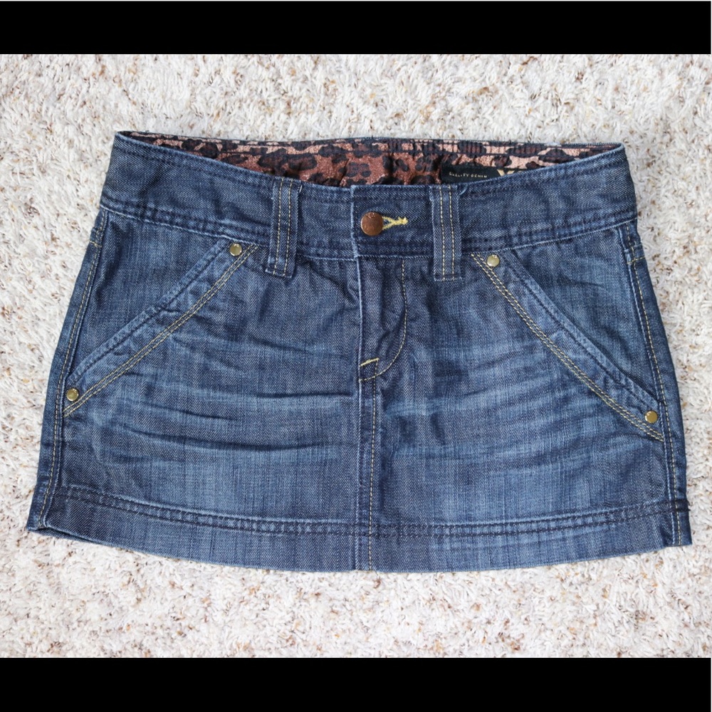 Express Denim Mini Skirt (Size 0)